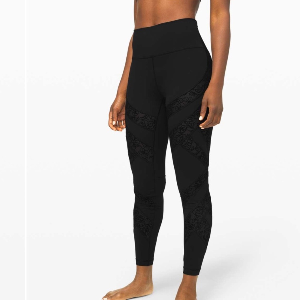 lululemon🍋Black Wunder Under High-Rise Tight *Flocked 28”